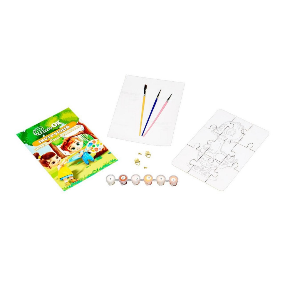 Деревʼяний пазл-розмальовка А5 "Гусочка" Puz-22937 пензлик, фарби, клейка плівка Вінниця - фото 6