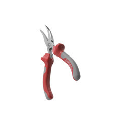 Длинногубцы изогнутые 115 мм красно-серые ручки Мукачево - изображение 1
