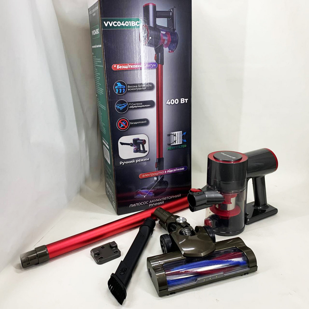Ручний пилосос найпотужніший VILGRAND VVC0401BС 400 Вт, Вертикальний пилосос Відмінний ручний EH-94 Івано-Франківськ - фото 8