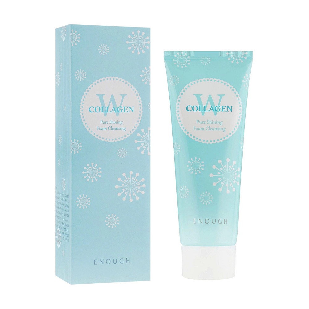 Пінка для вмивання W Collagen Pure Shining Foam Cleansing Enough 100 мл Київ - фото 2
