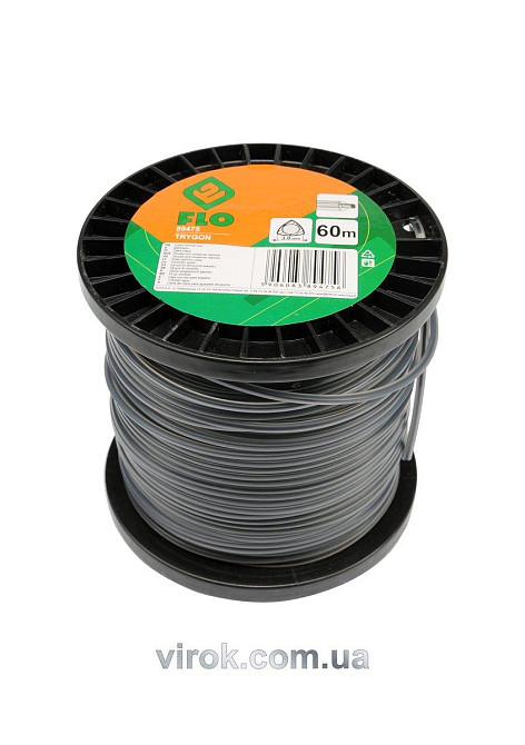 Жилка для тримера трикутник FLO : Ø= 3,0 мм; l= 60 м (котушка) [10/20] Одеса - фото 1