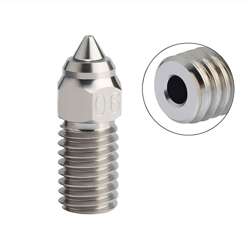 Сопло YES для 3d принтерів Ender-3 V3 SE, Ender-7, Ender-5 S1 0,6 мм мідне з покриттям Київ - фото 2