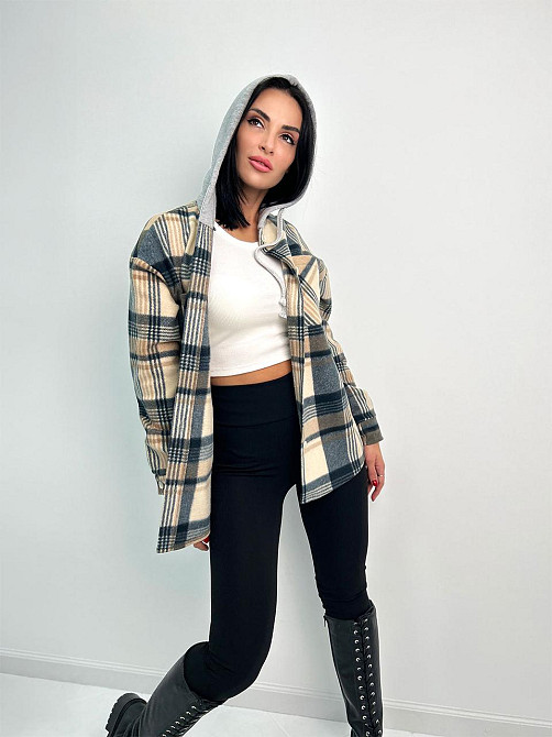 Жіноча тепла флісова сорочка "Delta" оптом | Норма Бежевий, 46-48 Київ - фото 1