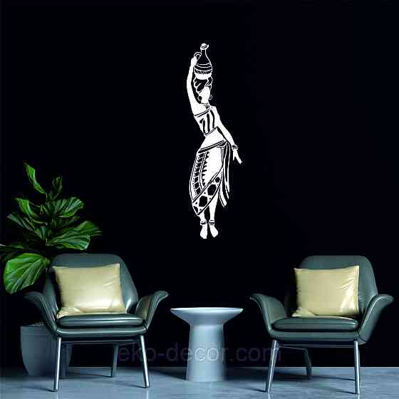 Декоративное настенное Панно «Девушка с кувшином» Декор на стену 50*14 см, Белый Киев