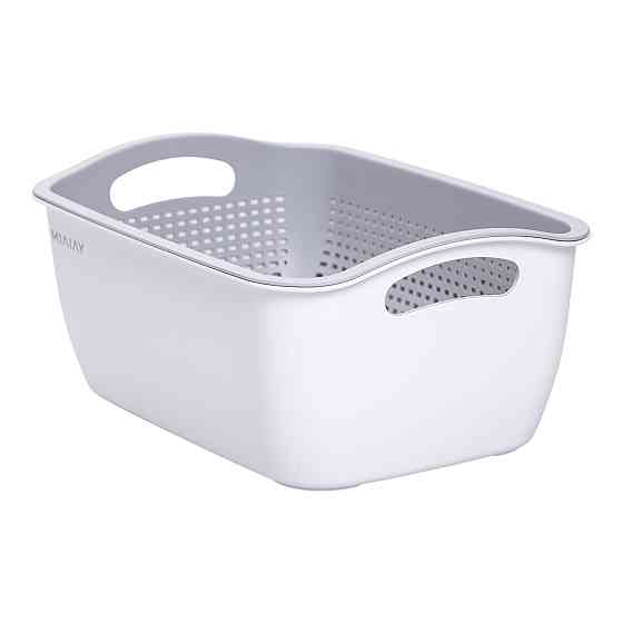Кошик-друшлак 2 в 1 для миття овочів, фруктів і зелені 29,5×21×11 (см) Білий HP-45-6W Коломыя