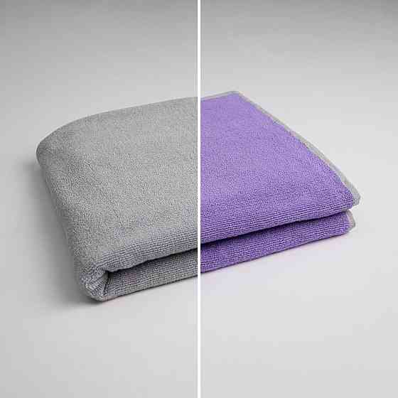 Полотенце махровое для душа двустороннее Лаванда GM Textile 70х140см 400г/м2 (Лавандовый Серый) Сумы