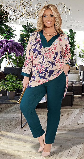 Стильний брючний костюм великого розміру (52) Київ - фото 2