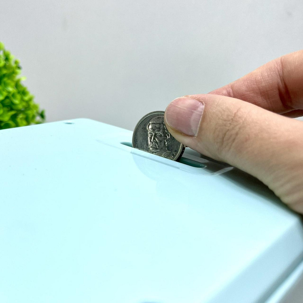 Сейф-скарбничка з кодовим замком та купюроприймачем для паперових грошей та монет Блакитний (MK 4776) Чернігів - фото 4