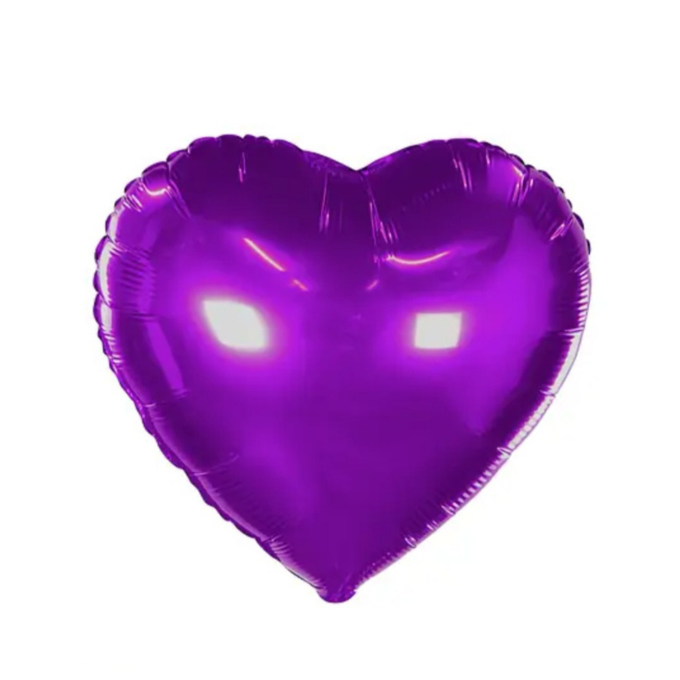 Серце 18" 45 см фіолетовий металік Київ - фото 1