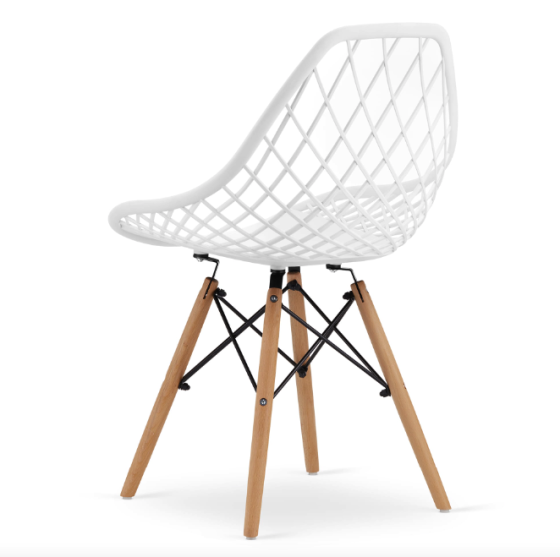 Стілець Leobert Sakai з дерев'яними ніжками ажурна спинка білий Київ