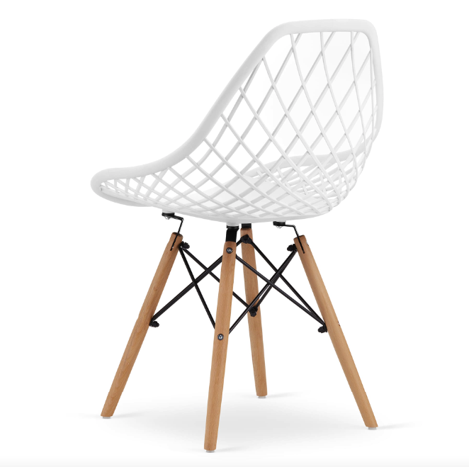 Стілець Leobert Sakai з дерев'яними ніжками ажурна спинка білий Київ - фото 4