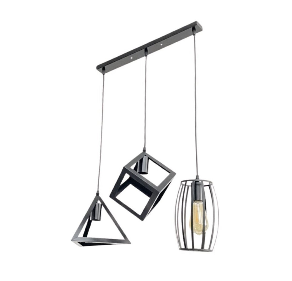 VALESO Підвісний світильник на три плафони VALESO -3 чорний E27 Коломия - фото 2