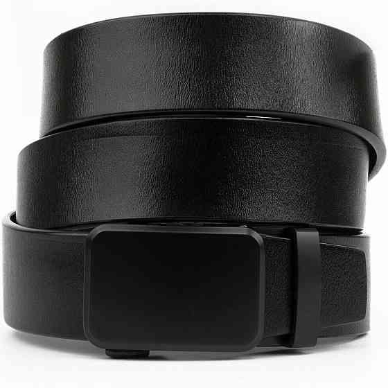 Ремень мужской c затемненным матовым металлом Vintage 20270 Черный Киев