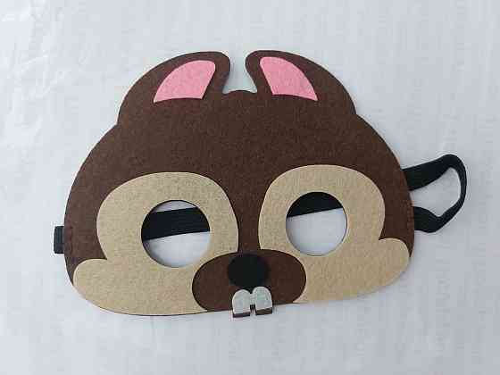 Детская маска на лицо Бобер для детей 15 на 11 см коричневый Киев