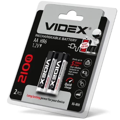 Акумулятор AA/HR06 1,2V 2100mAh (бл-2шт) Videx Житомир