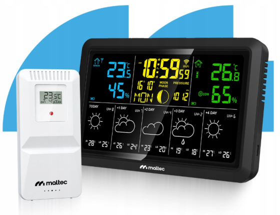 Метеостанція бездротова з Wi-Fi: термометр, барометр, додаток, датчик Maltec (Польща) Київ