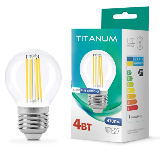 Лампа G45 4W E27 4100К 220V Filament LED Videx Житомир - изображение 1