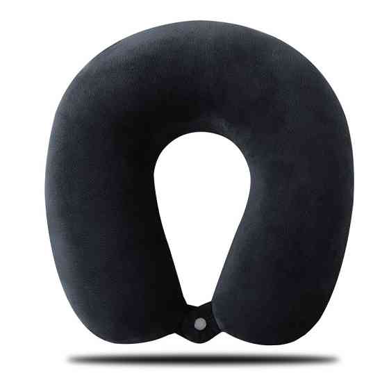 Подушка для поїздок на шию 27 на 26 см чорний Київ