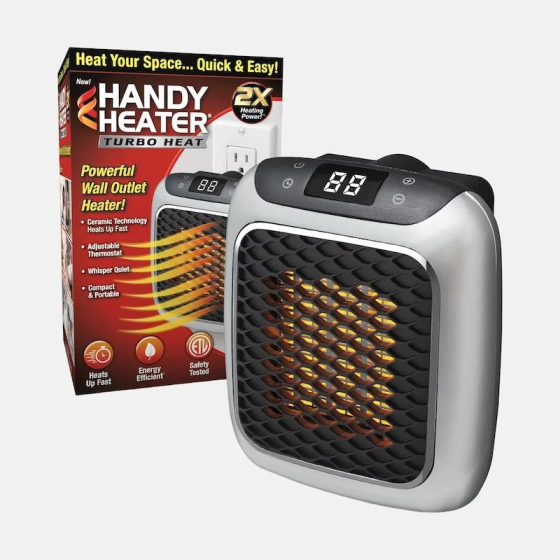 Портативний обігрівач Handy Heater Turbo 800 Вт, керамічний тепловентилятор у розетку, термостат, таймер, дисплей, до 20 м² Київ