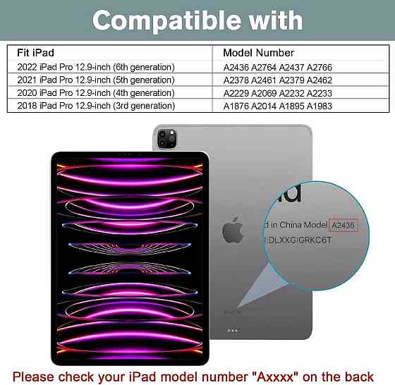 Фірмовий захисний чохол Procase для Apple iPad Pro 12.9 2022/2021/2020/2018 (6th/5th/4th/3rd Generation) Дніпро