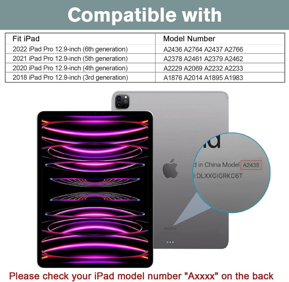 Фирменный защитный чехол Procase для Apple iPad Pro 12.9 2022/2021/2020/2018 (6th/5th/4th/3rd Generation) Днепр - изображение 5