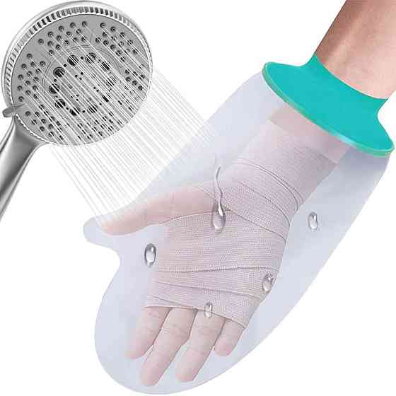 Перчатка для душа Tianher SG01 прозрачная силикон-ПВХ водонепроницаемая защита пальцев и гипса многоразовая Киев