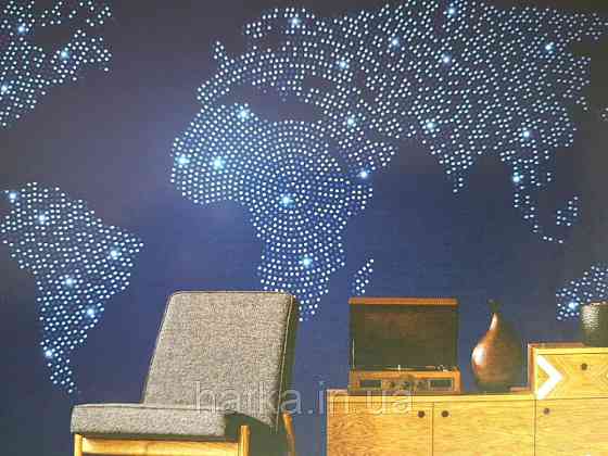 Шпалери вінілові на флізелін карта світу Київ