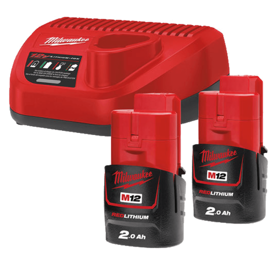 Енергокомплект MILWAUKEE, M12 Li-Ion MILWAUKEE, M12 NRG-202 (+ заряд.пристрій, 2 акум.Х 2Аг) Одеса