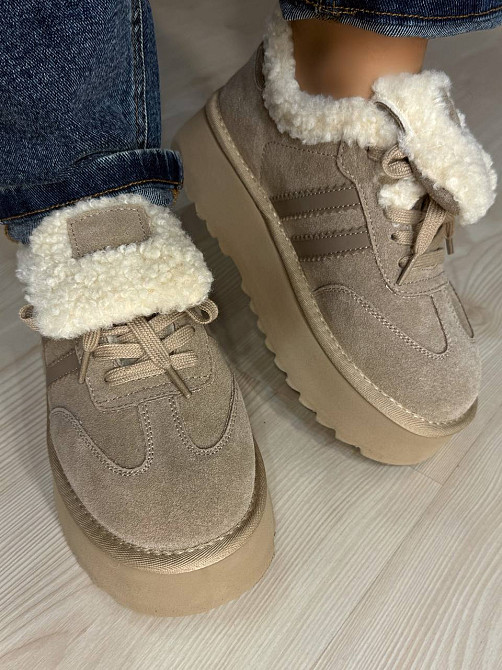 Черевики жіночі Hengji 009-3 уггі замшеві на хутрі бежеві, 40, 25 см Київ - фото 16