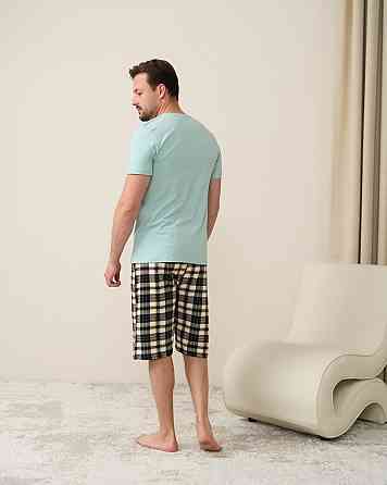 Чоловічий комплект для дому та відпочинку з шортами в карту — Excellent Tom John Київ