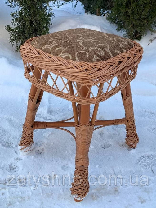 Табуретка из лозы с мягким сидением Киев - изображение 5