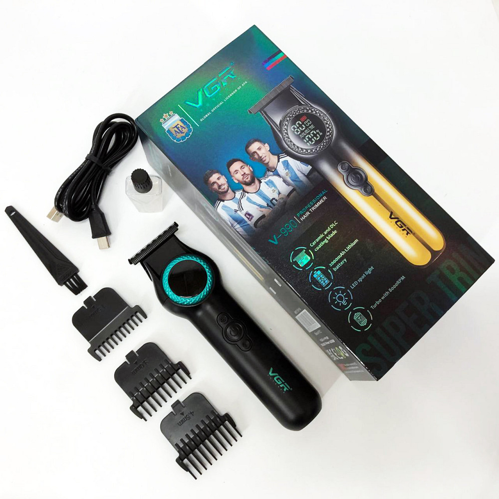 Тример бездротовий VGR V-990, Машинка для точної стрижки бороди і волосся, Миюча машинка для стрижки SQ-27 Київ - фото 15