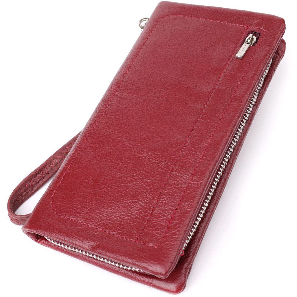 Кожаный женский кошелек-клатч с отделением под телефон ST Leather 23102 Бордовый Киев - изображение 1
