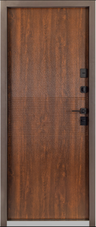 Дверь входная Гермес Форест 031 RAL 156 / ПВХ Дуб темный + молдинг 960х2050 мм Киев