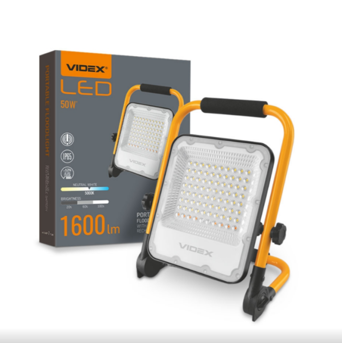 LED Прожектор 50W 5000К акумуляторний VL-F2A-505 Premium Videx Житомир - изображение 1