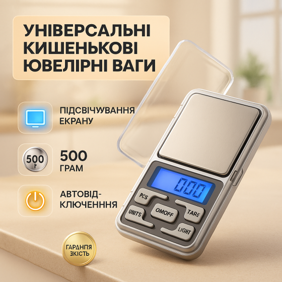 Карманные весы на батарейках 500г, Весы миллиграммовые карманные ювелирные Электронные граммовые PF-58 Львов