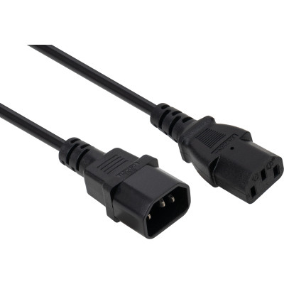 Кабель питания C13 to C14 3.0m 1mm2 Vinga (VCPP1C13143BK) Винница - изображение 1