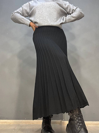 Женская юбка My fashion 3308 вязка длинная рубчик трапеция черная, черный, one size Одесса - изображение 1