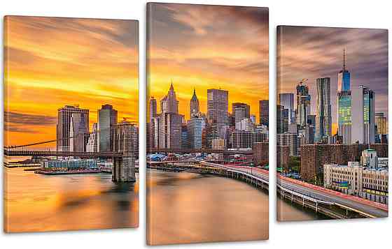 Модульная картина Город Рассвет Art-203_3 70x130 см Киев