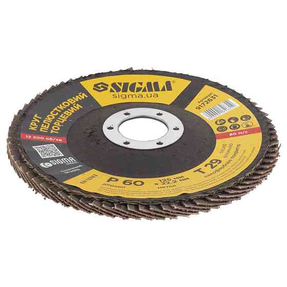 Sigma Круг лепестковый торцевой Т29 (конический) Ø125мм P60 SIGMA (9172631) Киев