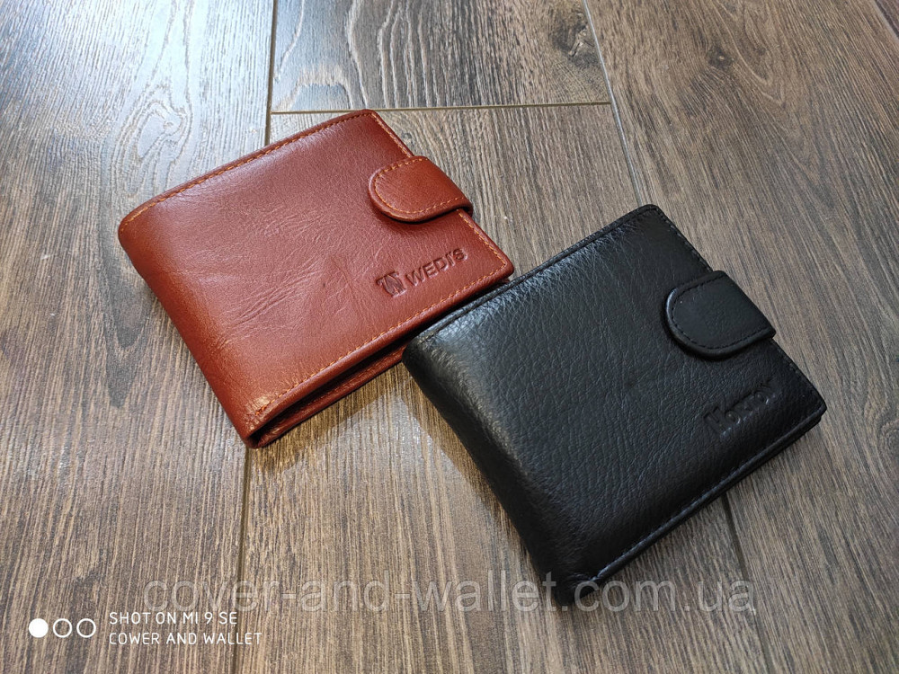 Світло-коричневий чоловічий шкіряний гаманець на кнопці середнього розміру Нorton Київ - фото 8