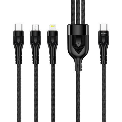Дата кабель USB 2.0 AM to Lightning + Micro 5P + USB-C 1.2m 3.0A (PD60W data) Black ColorWay (CW-CBPDU3060-BK) Винница - изображение 7