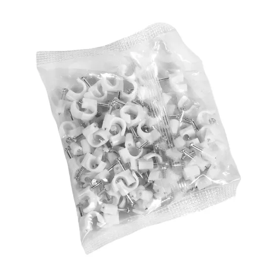 Скоба з цвяхом E-NET 6 мм біла, 100 штук (94-00322) Київ