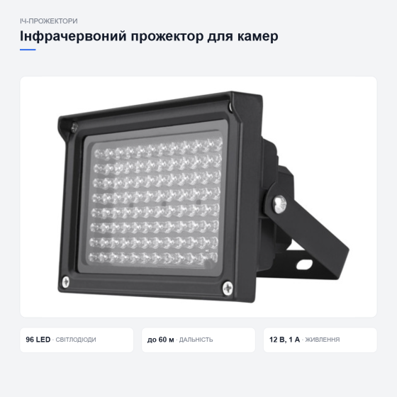 Інфрачервоний прожектор для камер Київ