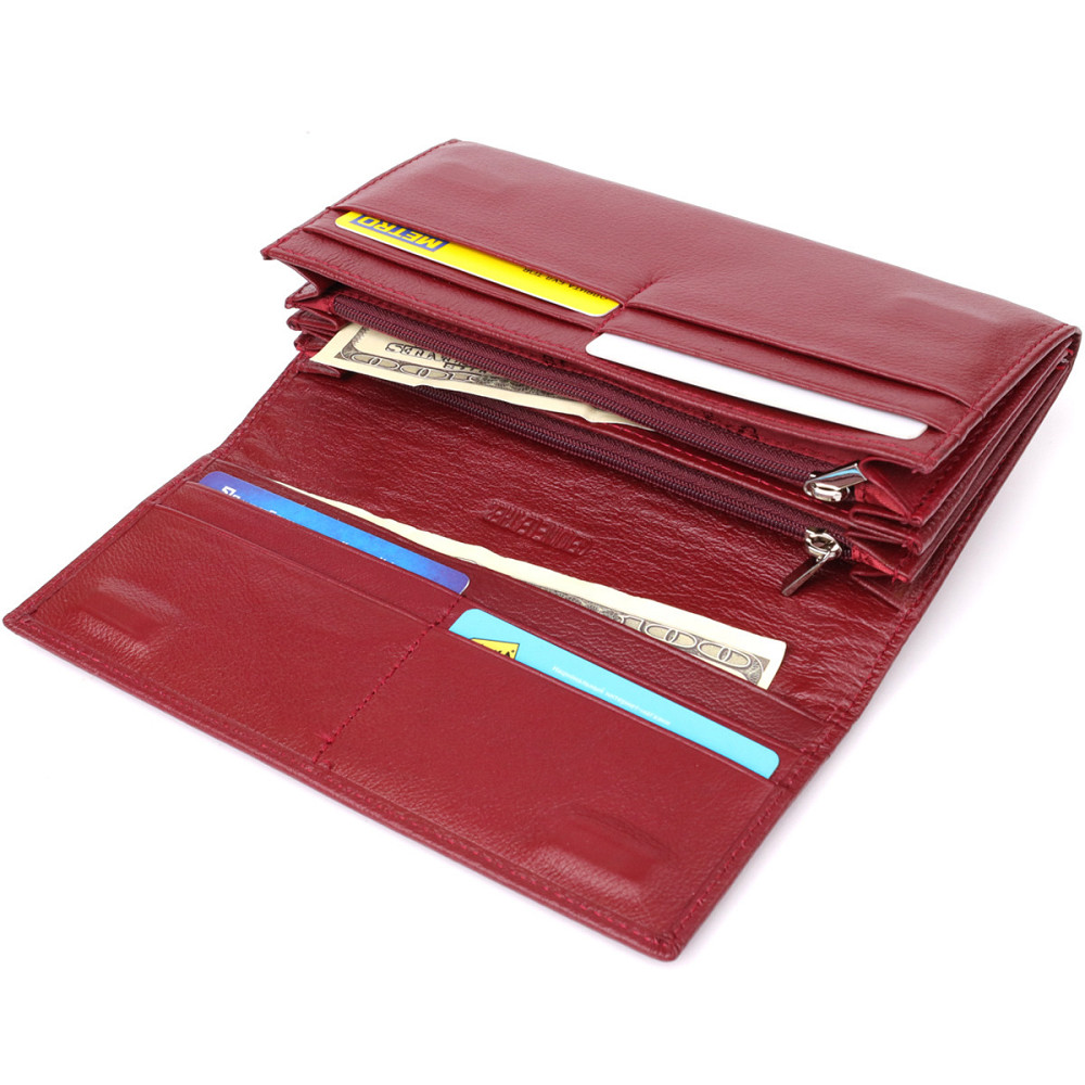 Женский кошелек с карманом для телефона из натуральной кожи ST Leather 23069 Бордовый Киев - изображение 6