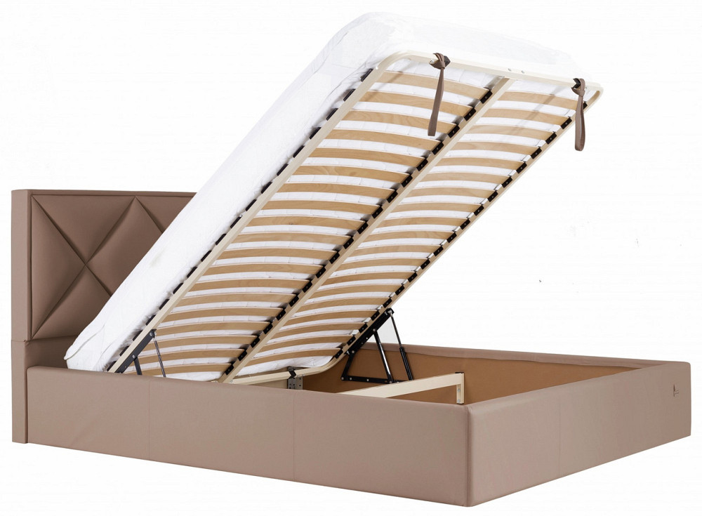 Кровать Двуспальная Leeds VIP 160 х 190 см Fly 2213 С дополнительной металлической цельносварной рамой Светло-коричневый Днепр - изображение 15