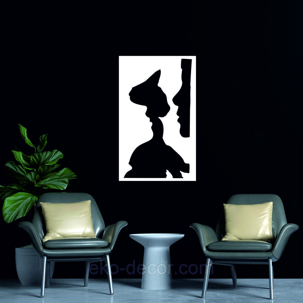 Декоративное настенное Панно «Силуэт», Декор на стену 90*55 см, Белый Киев - изображение 3