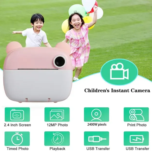 DSP Голубой Детская цифровая фотокамера мгновенной печати с термопринтером M&A-2000 Коломия - фото 3