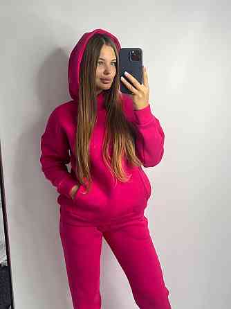 Женский теплый костюм оверсайз Малиновый S Харьков