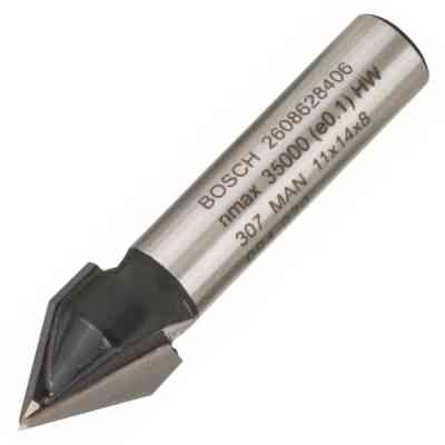 Фреза Bosch Professional пазовая V-образная V, Std, S8, D11, L14 60° (2.608.628.406) Винница